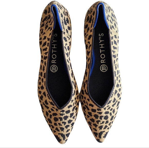 Rothy's The Point Leopard Woman's Flat Shoes - Picture 2 of 9